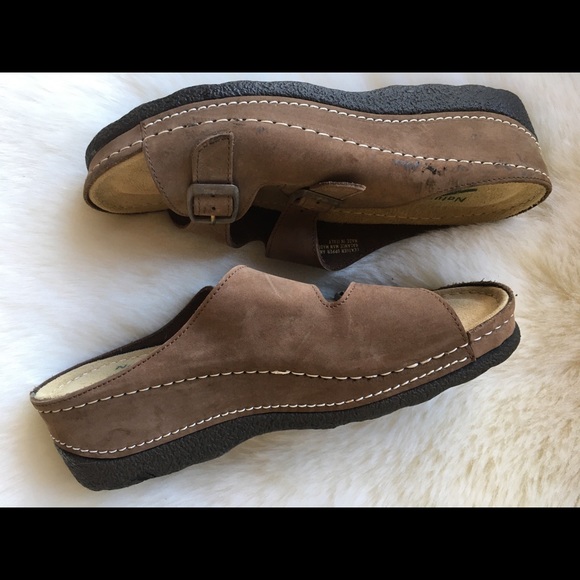 NATURAL SPORT BROWN LEATHER SANDALS WOMEN SIZE 9.5 - Picture 3 of 4